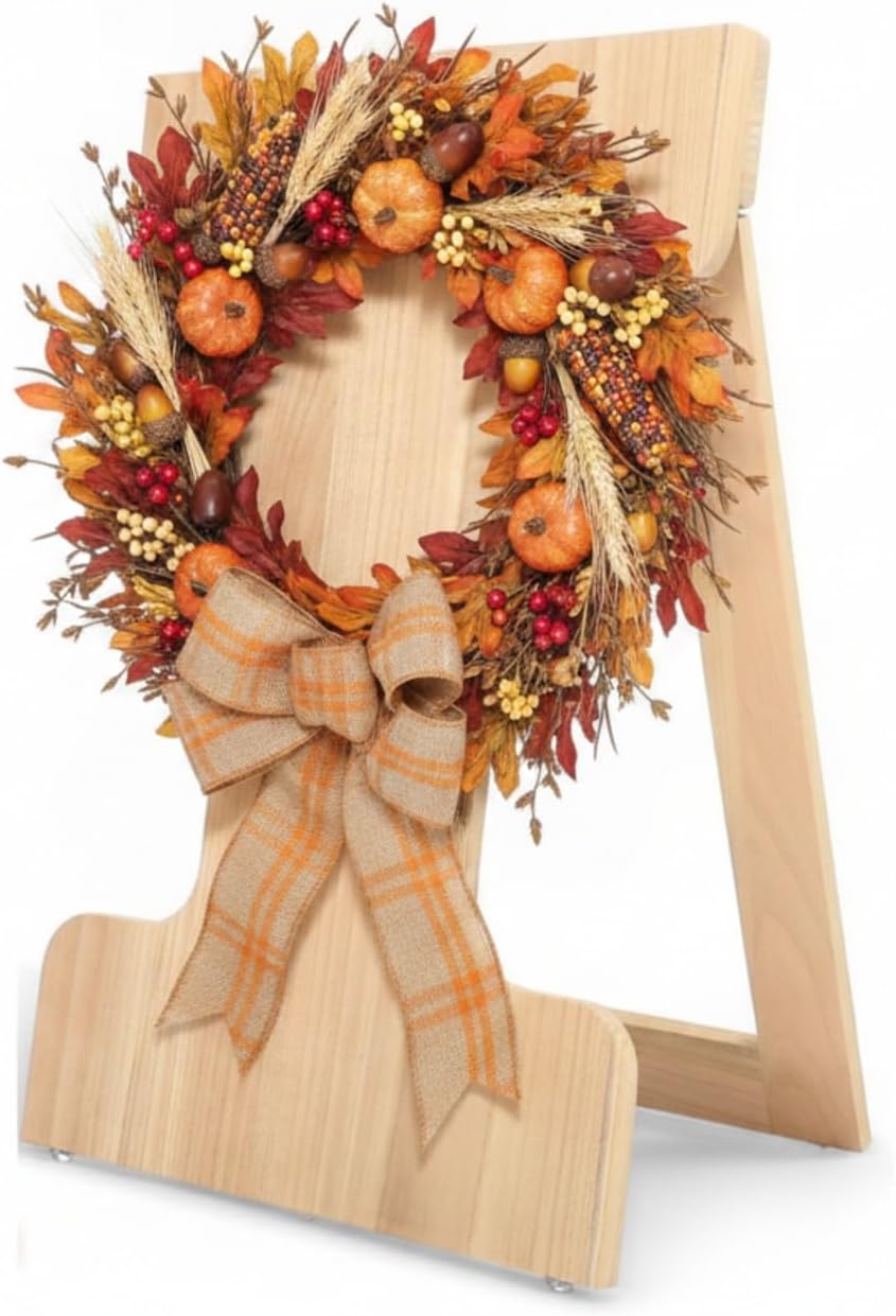 12'' wood wreath easel stand holder board for, main product view