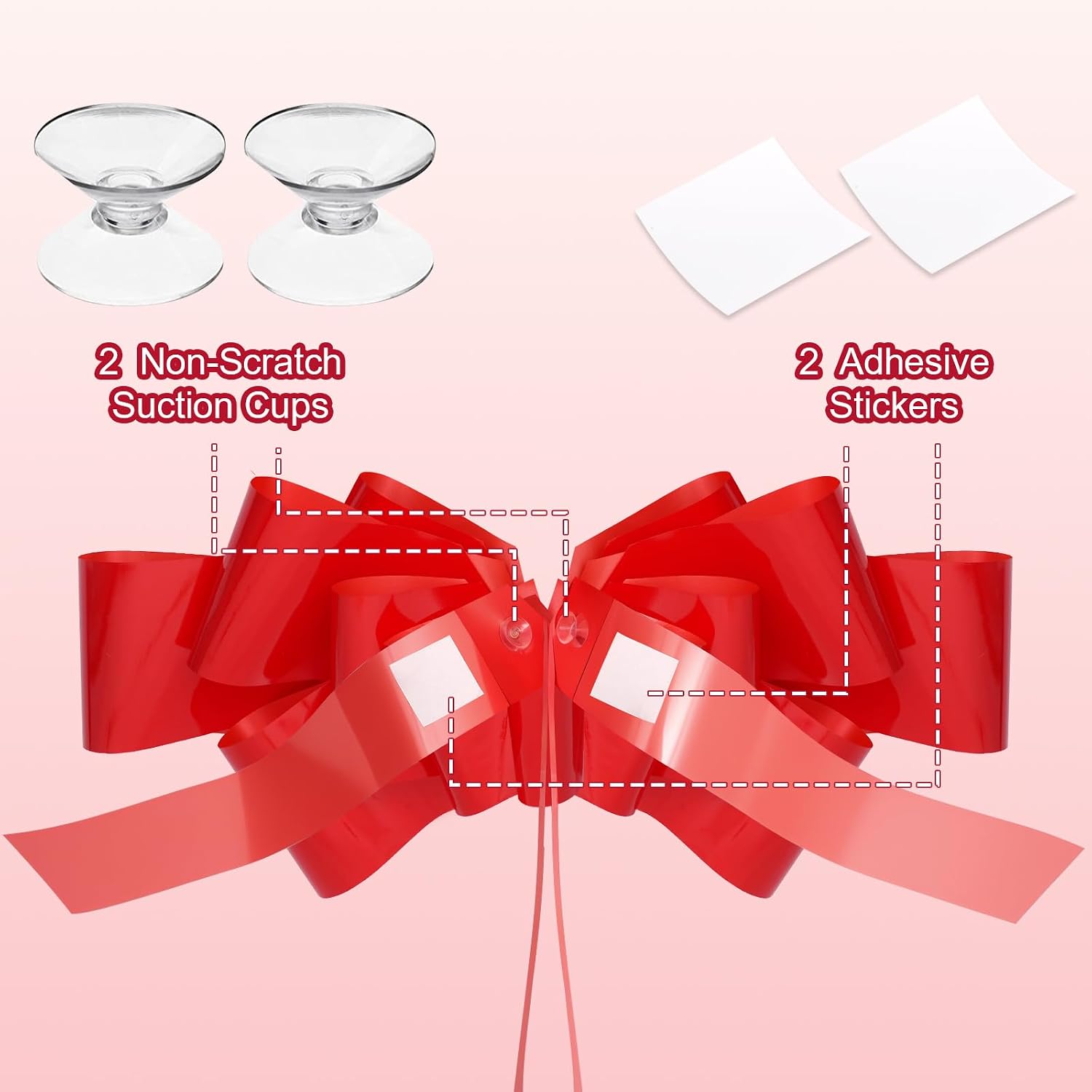Xingshen-GTG 30 Inches Large Car Bow for Large Gift Wrapping Big Red Pull Bow for Birthday, Wedding, Christmas, Surprise Party