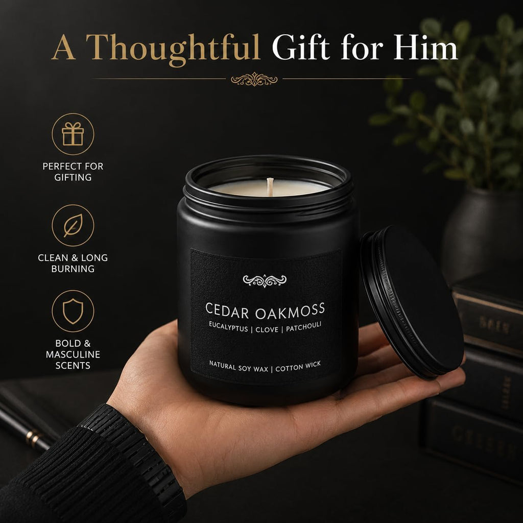 6 Pack Candles for Home Scented Aromatherapy Candles Gifts Set for Men, Men Candle Set, 42 oz 300 Hour Long Lasting Candles, Gifts for Mens Birthday Fathers Day Anniversary Present