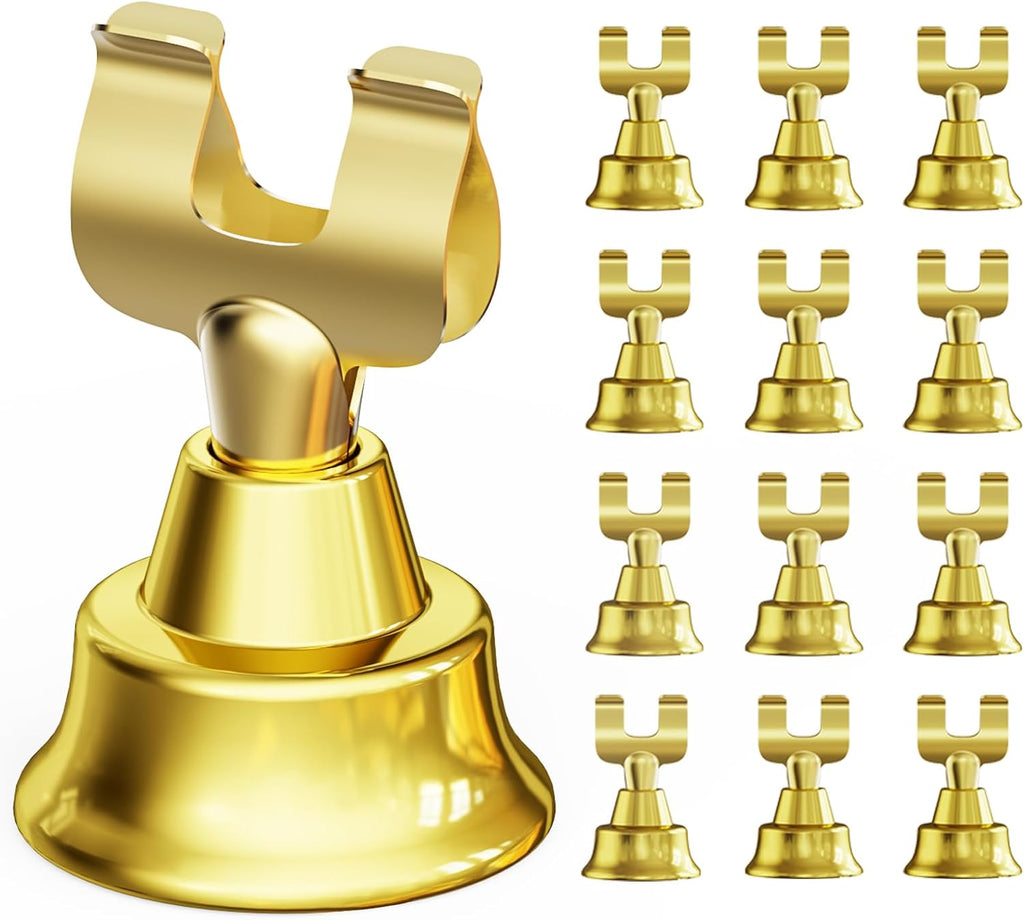 12 Pack Gold Table Card Holders & Place Card Holders – Elegant Table Number Holders for Weddings, Events & Parties – Photo & Menu Card Holder for Table Display – 1.8 Inch Tall