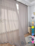 Window Light Grey Sheer Curtains 48 Inches Width 45 Inches Long 2 Panels Sheer Curtain Clear Curtains Basic Rod Pocket Panel for Home Living Room Bedroom Kids Room Yard Patio Parlor Sliding