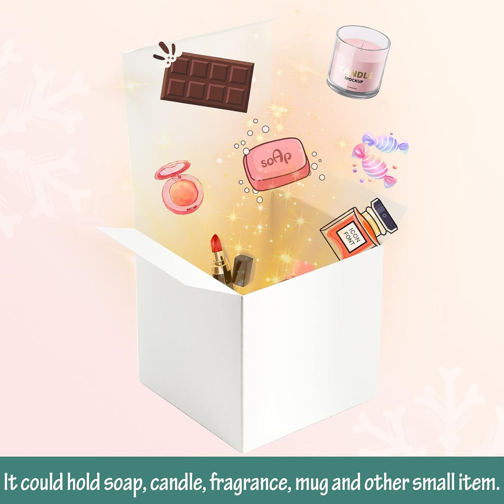 ValBox 3x3x3 White Cube Gift Boxes - 50pcs Recycled Paper Boxes with Lids for Gifts, Crafting, Cupcake & Party Favors