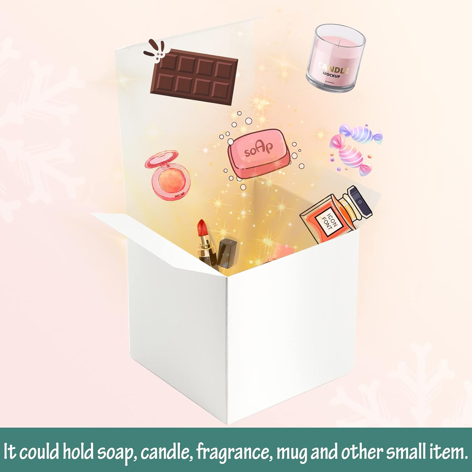 ValBox 3x3x3 White Cube Gift Boxes - 50pcs Recycled Paper Boxes with Lids for Gifts, Crafting, Cupcake & Party Favors