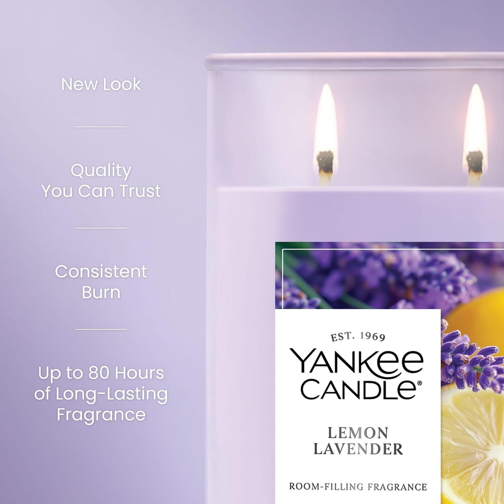 Yankee Candle, Lemon Lavender Scented Candle, 20oz Classic 2-Wick Tumbler with up to 80 Hour Burn Time