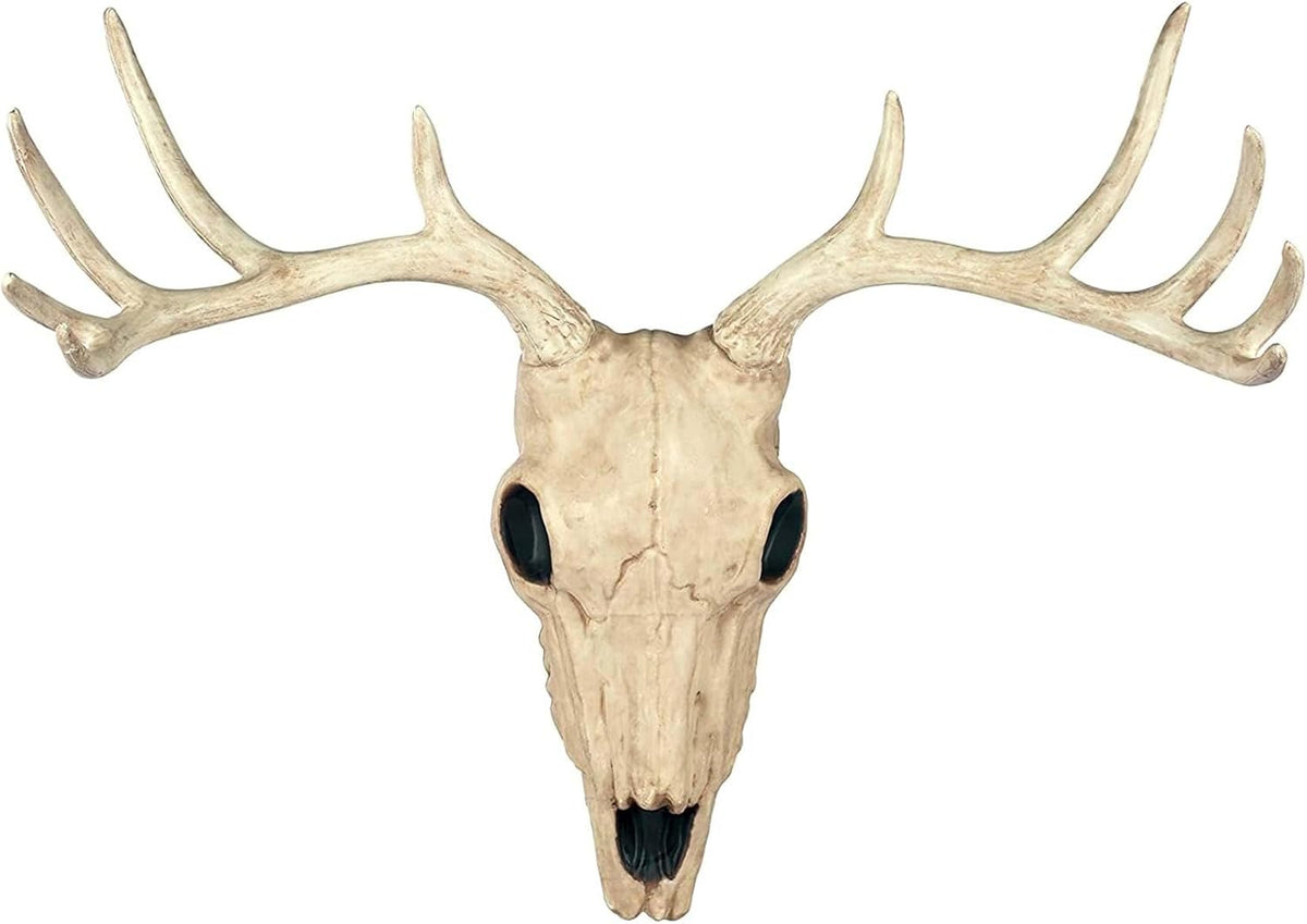 Crazy Bonez 10 Point Buck Deer Skull Hanging Wall Decor, 21.5" Wide