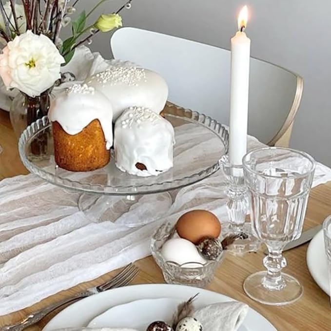 6 Pack White Cheesecloth Table Runner - 10Ft Gauze Cheese Cloth Table Runner 35x120 Inch Long Romantic White Table Cloth for Wedding Bridal Baby Shower Boho Table Decoration