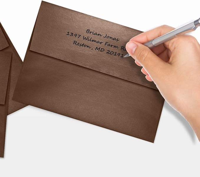 LUXPaper A7 Invitation Envelopes | Peel & Press | 5 1/4" x 7 1/4" | Bronze Metallic | 80lb. Text | 250 Qty