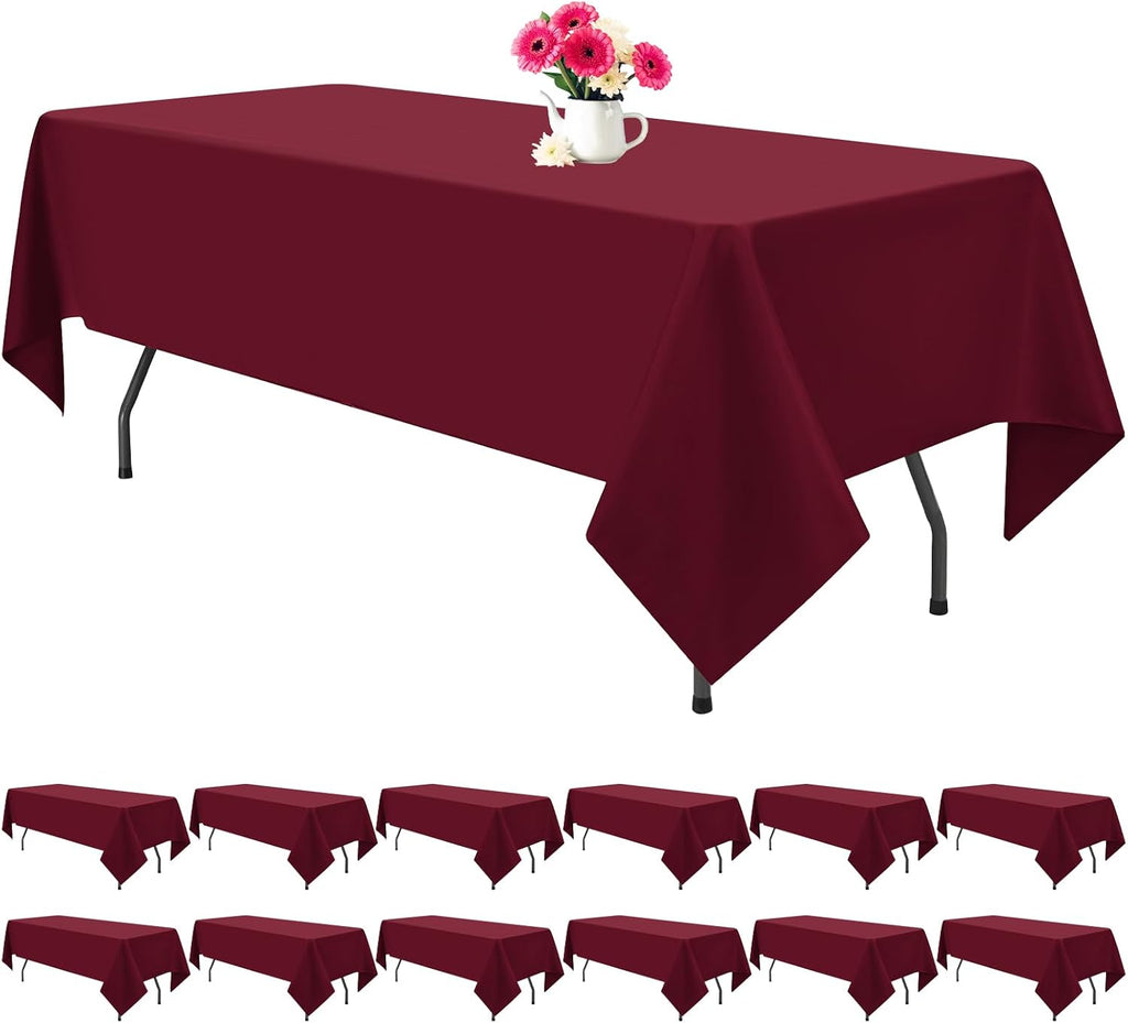 burgundy tablecloths for 8ft tables-60 x 126 inch, main product view