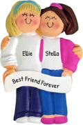 Personalized Best Friend Ornament 2026 - Blonde Brunette BFF Ornament Happy Tree Friends Love and Friendship Gifts Best Friend Ornaments for Women Christmas Ornaments by Elves