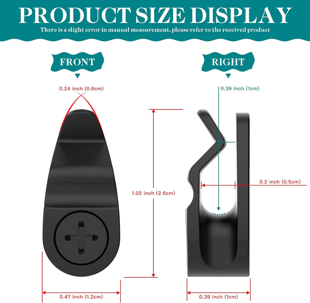 Outdoor String Lights Clips, Weatherproof Cable Hanger Hooks for Hanging Fairy Lights, Holiday Decor - Black, 50 Pack