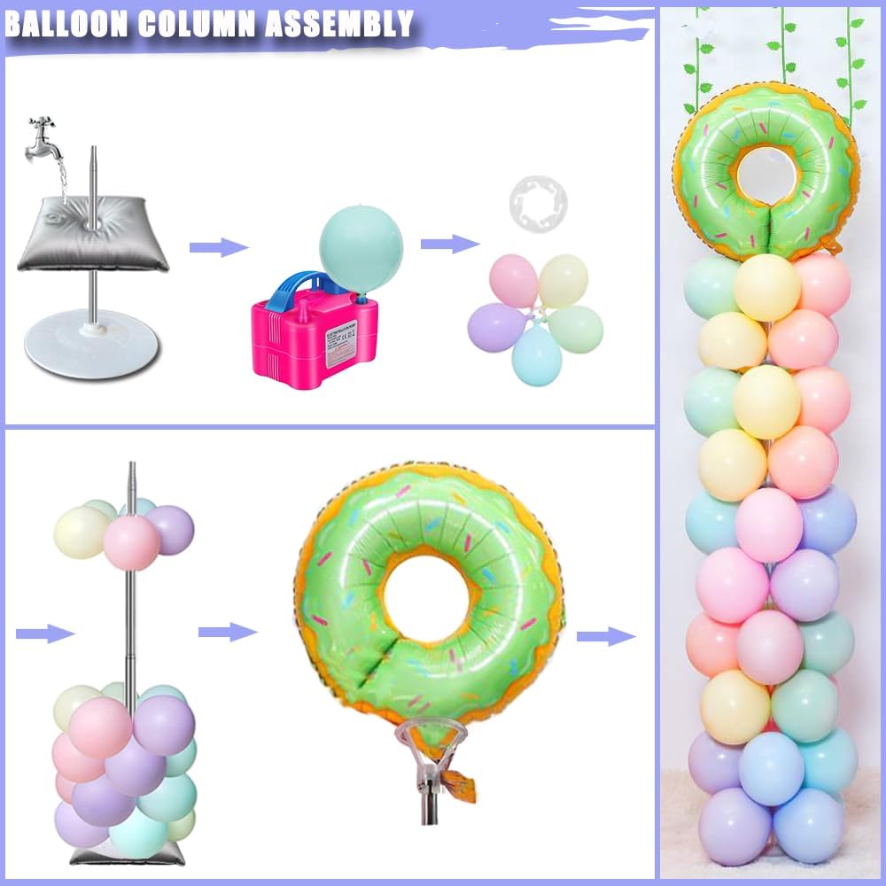 decojoy balloon columns stand set of 4, 7 showing dimensions
