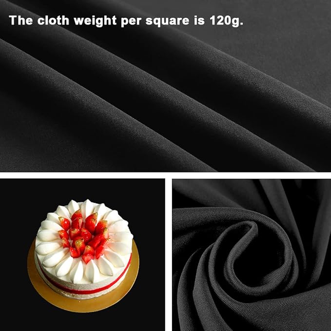 10X12ft Black Backdrop, LCUIRC Photo Backdrop Curtain Polyester Background for Portraits Pet Photoshoot and Birthday Party Halloween Decoration