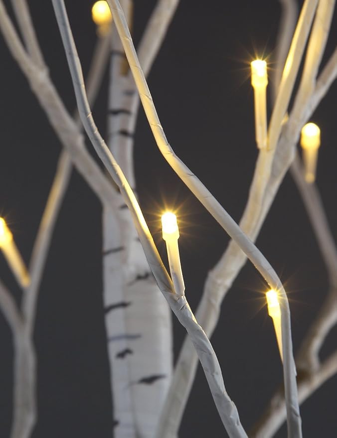 LIGHTSHARE 6 Feet 72L LED Birch Tree Lights, Pack of 2, Warm White, for Holiday Party and Christmas Decoration, Indoor and Outdoor Use