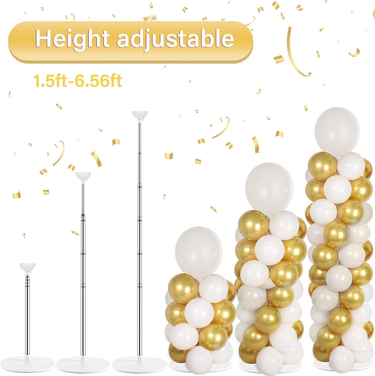 2 sets adjustable balloon column stand kit with, side view