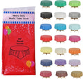 Evershine (4-Pack Heavy Duty Plastic Table Covers Tablecloth (Reusable) (Round 84", Red)