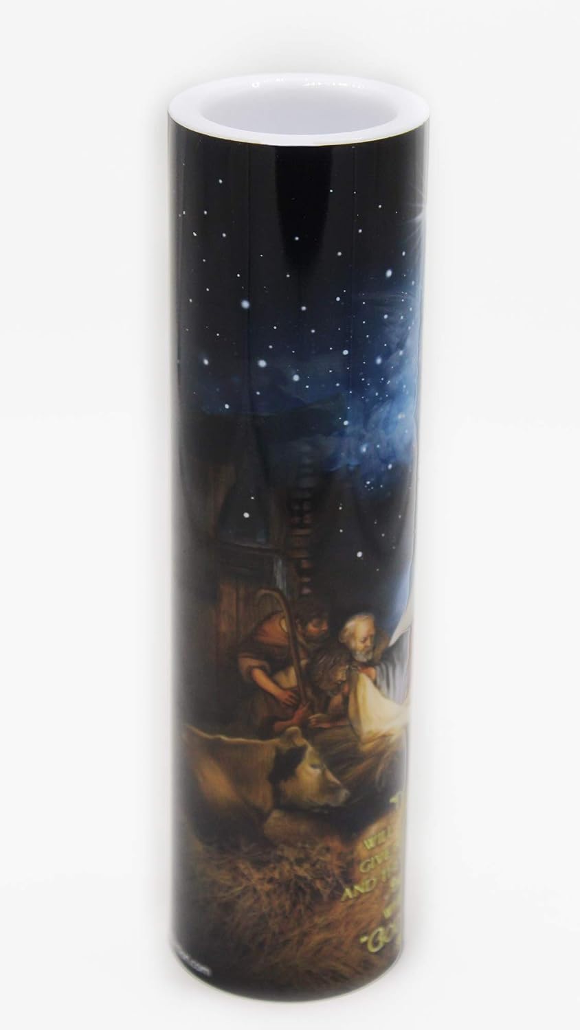 Nativity Scene LED Flameless Devotional Prayer Candle