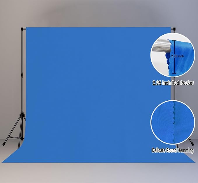 10x10FT Royal Blue Screen Backdrop for Photography, Solid Blue Photo Background for Party Portrait Photoshoots Booth Video Studio