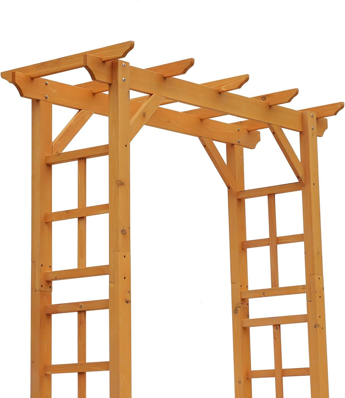Outsunny 85" Wooden Garden Arbor, Garden Arch for Wedding, Orange