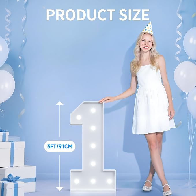 3FT Marquee Numbers 20, Large Light Up Number 20, Happy 20th Birthday Decorations Supplies for Women Men, Big Number 20 Sign for Him Her Birthday, Anniversary Party
