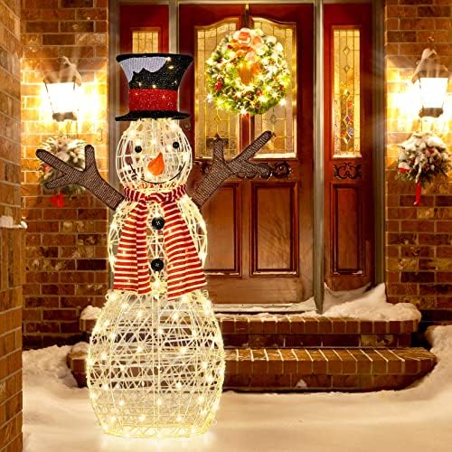 tangkula christmas lighted snowman, 3d sowman yard xmas shown in use