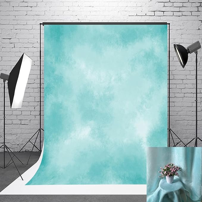 3x5ft Aqua Abstract Solid Photography Backdrops Gradient Portrait Photo Booth Background for Photographyer