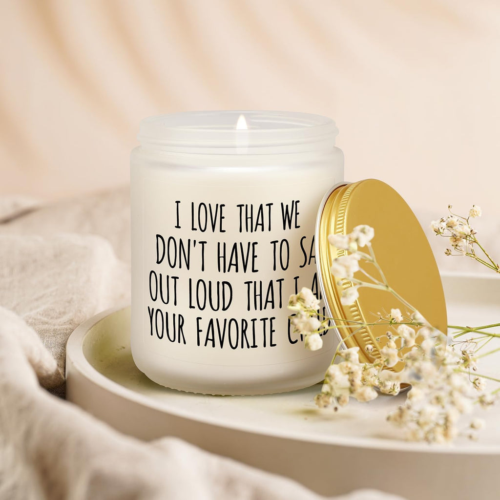 Mothers Day Gifts for Mom, Fathers Day Gift for Dad, Mom Birthday Present from Daughter or Son, Funny Christmas Presents for Grandpa Grandma Nana, Favorite Child Candles
