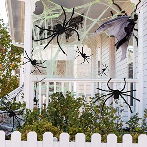 halloween decorations outdoor large spiders: 6 pack spiders, package contents
