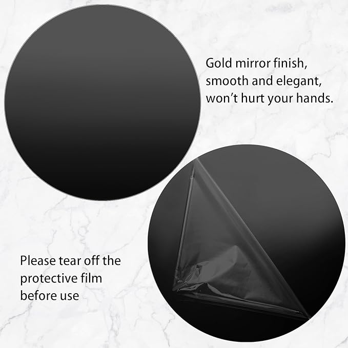 Thyle 12 Pcs 10 Inch Acrylic Round Mirrors for Tables Centerpieces Circle Mirrors Candle Plates for Wall Wedding Table Centerpieces for Baby Shower Party, Thickness 1 mm (Black)
