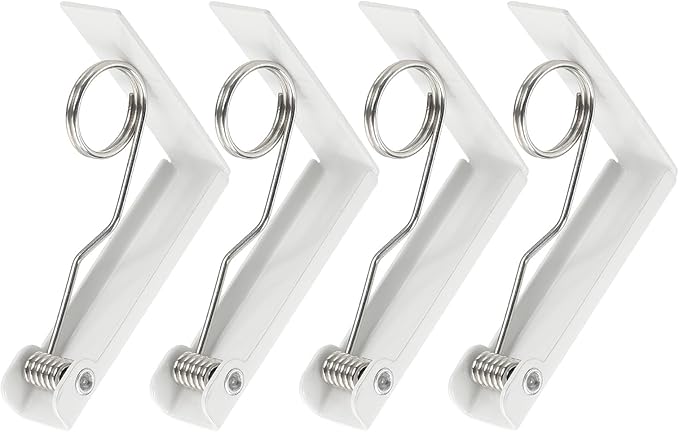 uxcell 4 Pack Tablecloth Clips, Stainless Steel Table Cloth Cover Clamps, 2.87" x 2.36" Windproof Holder Clips for Home Party Picnic Wedding Camping Dining Tables, White