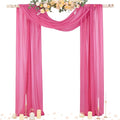 Socomi Wedding Arch Draping Fabric 29" x 20Ft 1 Panel Fuchsia Sheer Outdoor Curtain Drapes Extra Long for Bridal Baby Shower Ceremony Birthday Party Decor