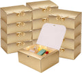 LWYMX 12 PCS Gold Gift Boxes with Lids，9.8x7.8x3.9, Bridesmaid Proposal Box with Ribbon, Gift Boxes for Wedding, Christmas, Valentine's Day,Birthday,Baby Shower and the other Parties