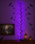 halloween twig garland decoration with 45 purple led, main product view