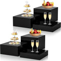 6Pcs Black Buffet Risers Acrylic Boxes Display Food Risers for Buffet Table Platter Parties Weddings Catering Dessert Collectibles Figures Show ( 6''x7''x8'')