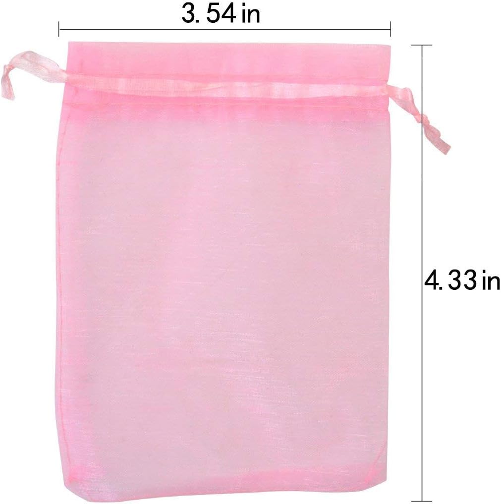 Tojwi 50pcs Organza Bags-Mix Color 3.54''x4.33''(9x11cm) Satin Drawstring Organza Pouch Wedding Party Favor Gift Bag Jewelry Watch Bags