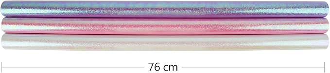 WRAPAHOLIC Wrapping Paper Roll - Pink/White/Purple Rainbow Color for Birthday, Wedding, Mother's Day, Valentine's Day, Holiday, Baby Shower Wrap - 3 Rolls - 30 inch X 120 inch Per Roll