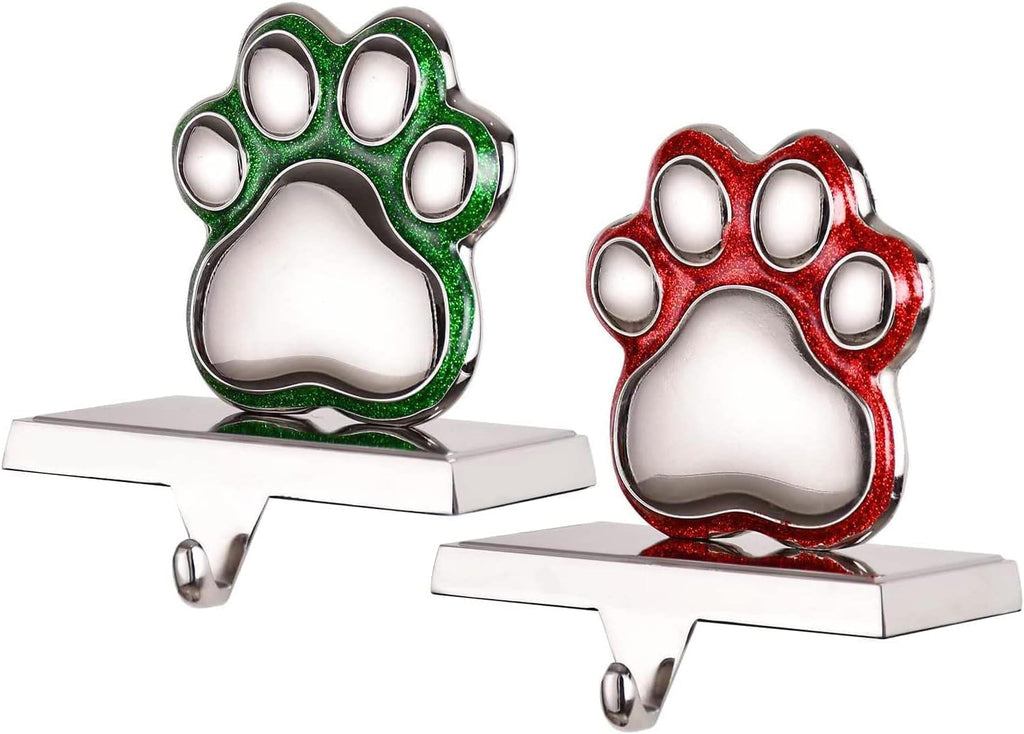 2set dog paw print stocking holder xmas stocking, main product view