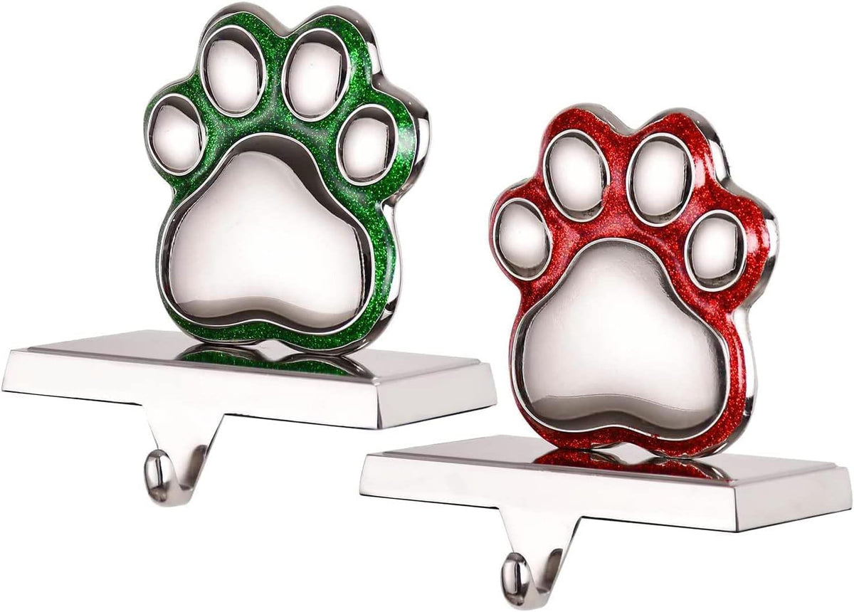 2set dog paw print stocking holder xmas stocking, main product view