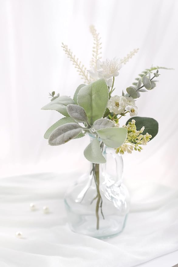 Serra Flora Artificial Greenery Spray Box Set(Pack of 46pcs) with 7 Kinds of DIY Wedding Bouquet Filler Table Centerpieces and Floral Arrangement (Dusty Green)