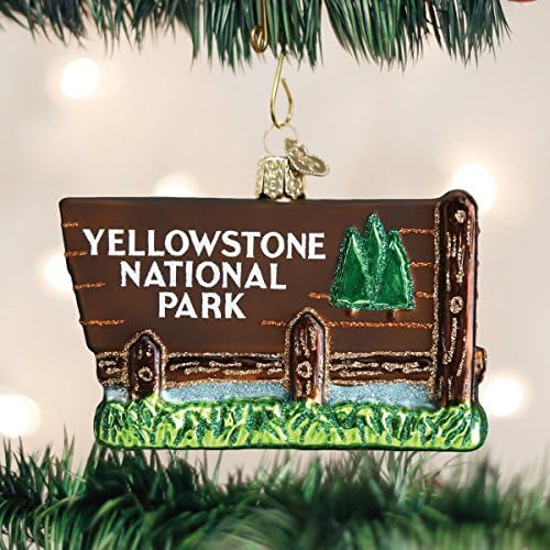 Old World Christmas Ornaments: State Parks Glass Blown Ornaments for Christmas Tree, Yellowstone National