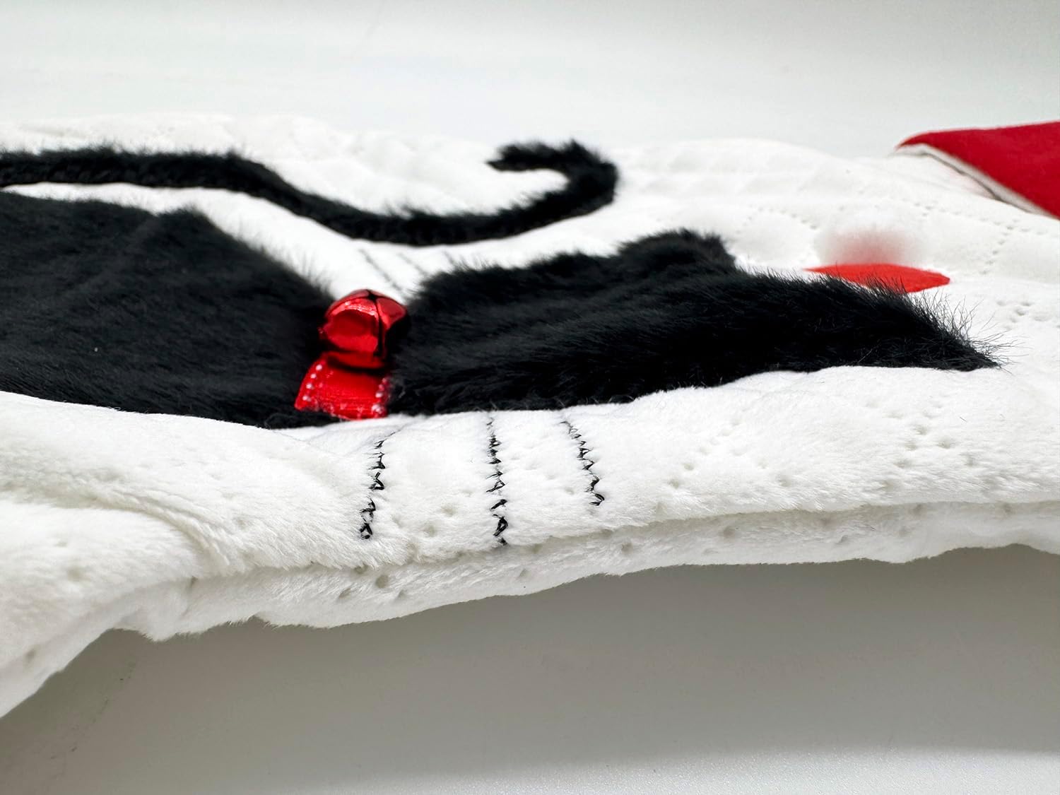 Cat Christmas Stockings Dual-Layer with 3D Black Kitty and White Fish, 20 inch Large Pet Animal Cats Xmas Stockings for Christmas Family Decorations (Black Cat)
