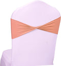 VDS Pack of 250 PCS | Coral Peach | Spandex Chair Sashes Bows Without Buckle | Stretch Elastic Banquet Universal Folding Chair Band Tie with for Wedding Party Conference Celebration Event Decoration