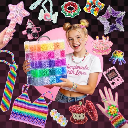 simetufy 14000pcs pony beads bulk 50 colors for, package contents