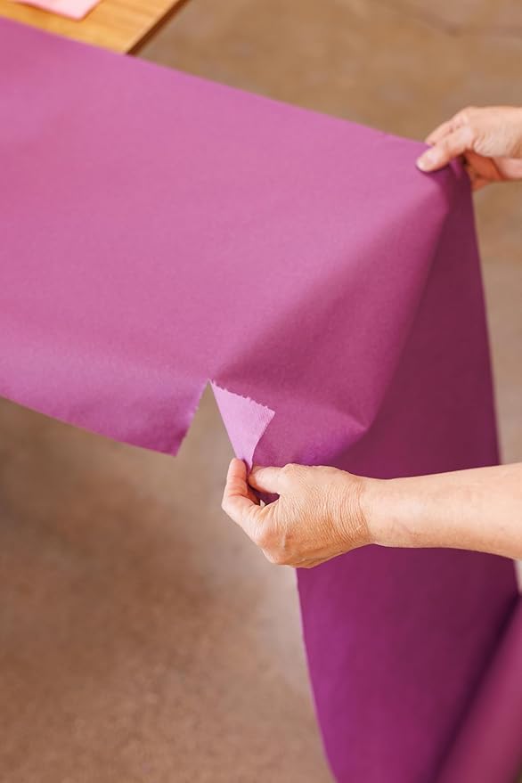American Homestead Paper Table Runner Roll - 78 ft. Disposable Linen-Like Table Cover Roll - 20 Perforated Table Runners (16" x 48") for Parties, Weddings, and Events - Red