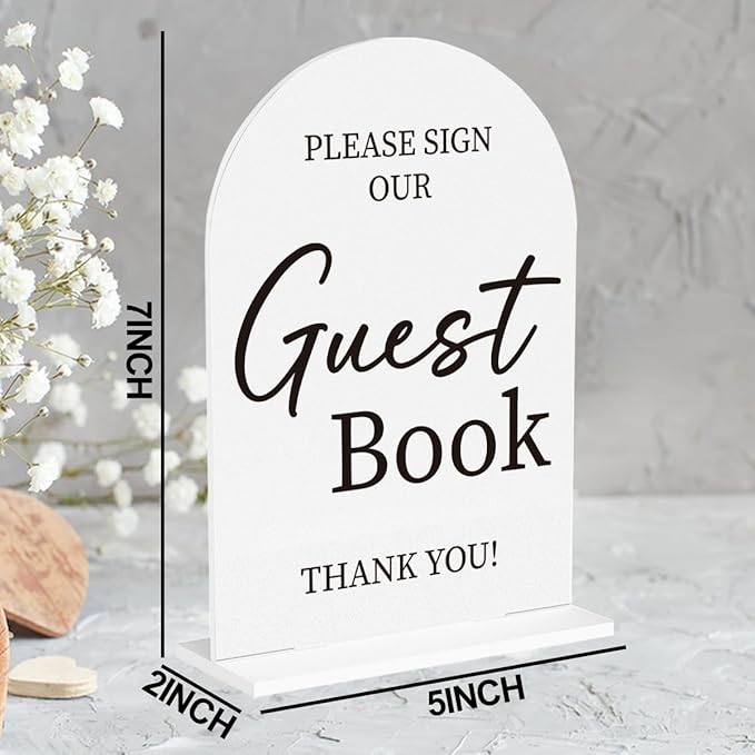 Wedding Guest Book Sign, Photo Guest Book Sign Desk Decor, Wedding Engagement Bridal Shower Reception Party Table Desk Acrylic Decor
