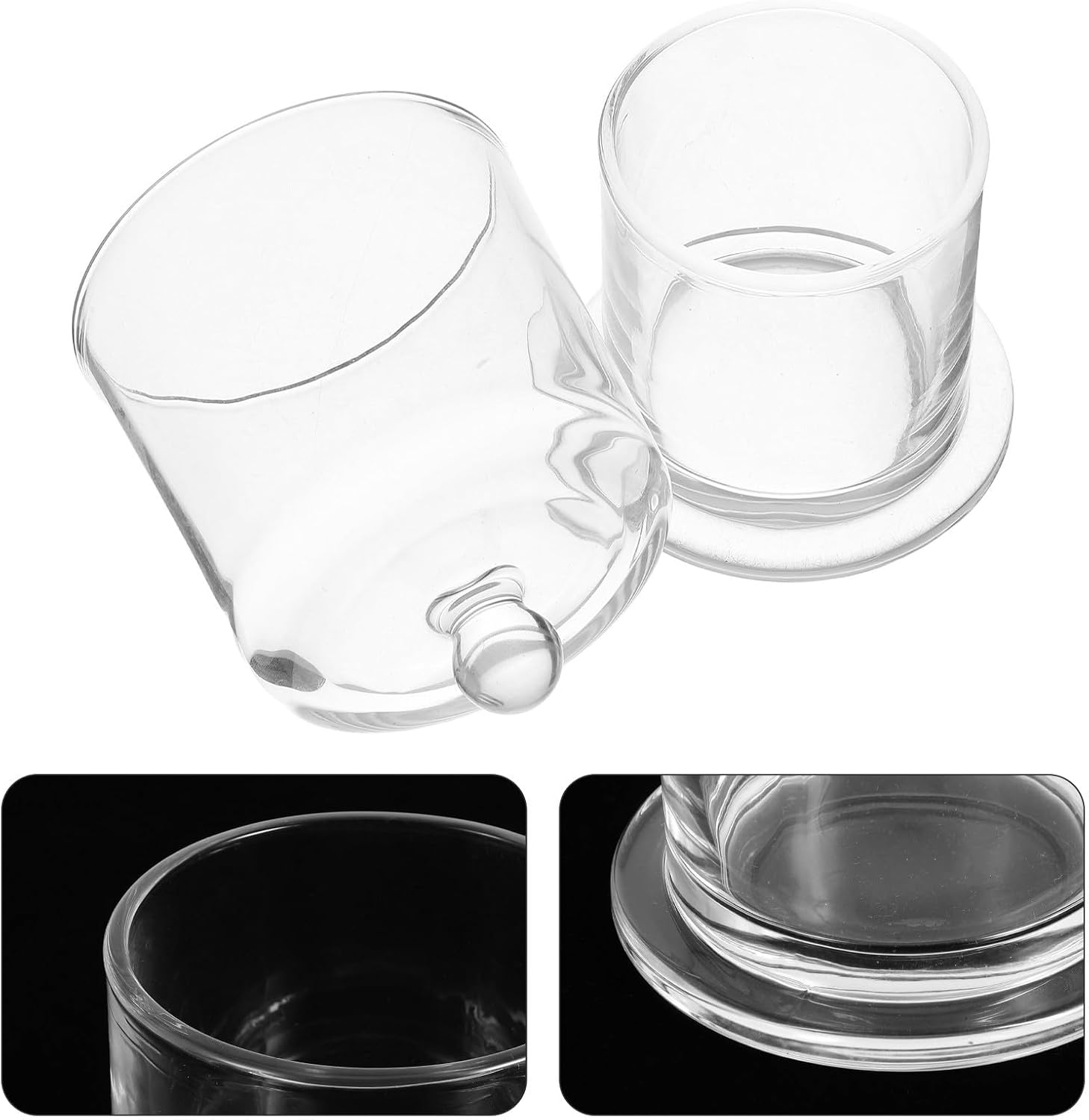 Didiseaon Glass Candle Holder 390ml with Windproof Cover and Protective Case, Elegant Crystal Design Votive Cup for Outdoors and Event Setting, Stylish Longterm Reliability Candleholders