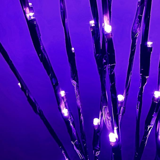 Led Branch Light Battery Operated Lighted Branches Vase Filler Willow Twig Lighted Branch 30 Inch 20 LED for Christmas Home Party Decoration Indoor Outdoor Use Pack of 2 Purple