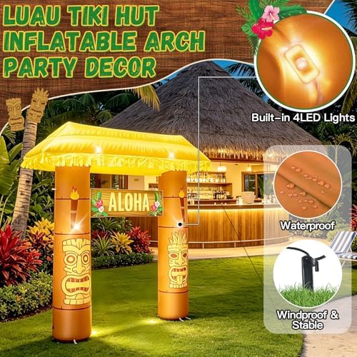 7.8ft luau tiki hut inflatable arch for summer, side view