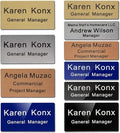 Custom Metal Engraved Name Tag Badge for Business Personalized Identification ID Tag with Pin or Magnetic Backing (1.5" x 3")