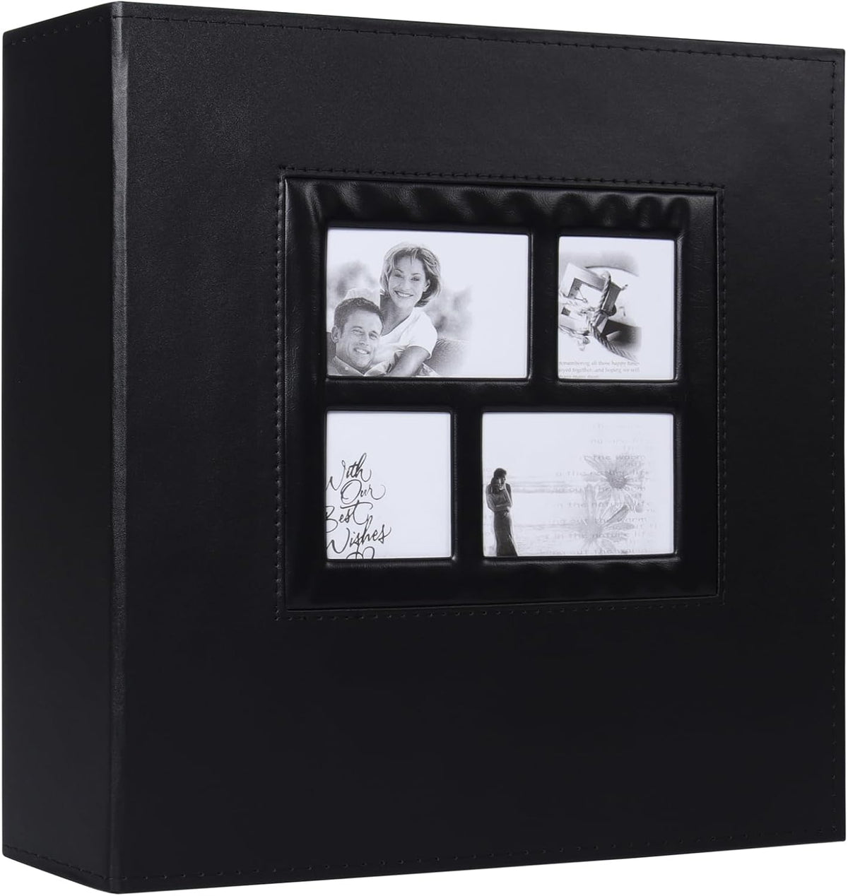 RECUTMS Photo Album 4x6 1000 Pockets Large Leather Family Photo Album Black