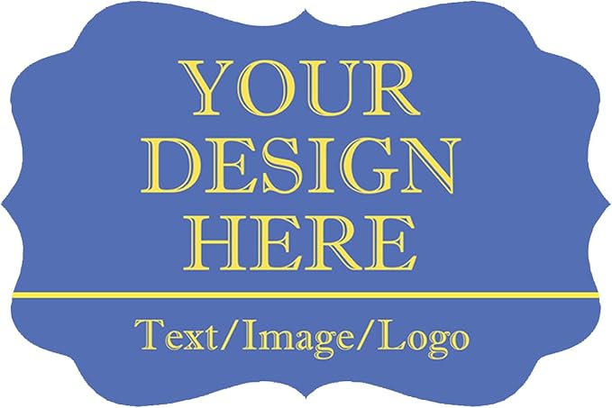 Custom Stickers 70-1000 Personalized Labels for Birthday Party Wedding, Customized Stickers for Business Logo(Fancy Frame)